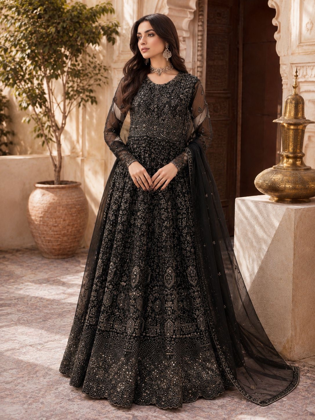 Embroidered Net Maxi – Premium Festive Collection