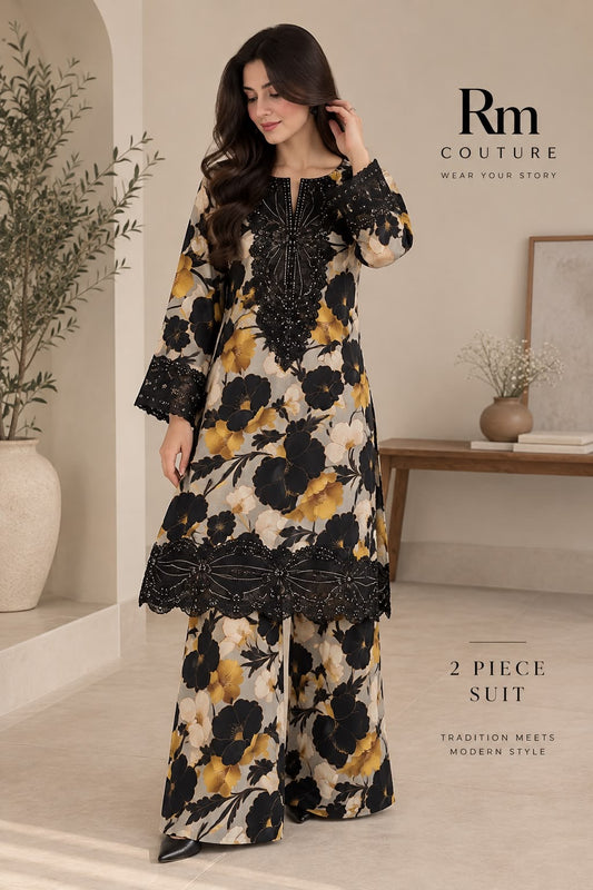 Floral Printed 2-Piece Lawn Suit Collection – Elegant Printed Shirt, Trouser