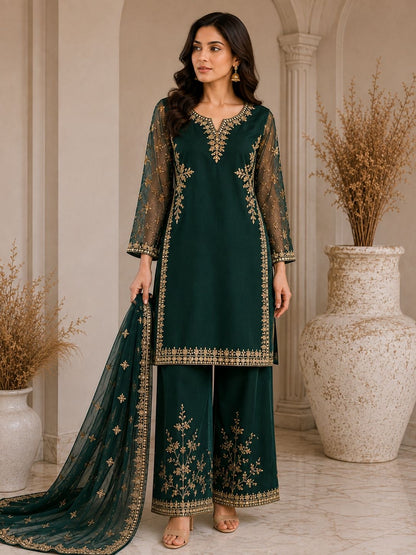 Embroidered 3-Piece Kurta Set