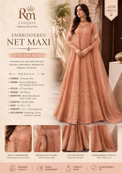 Embroidered Net Maxi – Premium Festive Collection
